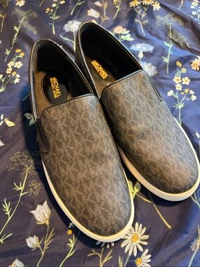 Michael Kors Men’s Charcoal Patterned Slip-On Sneakers
